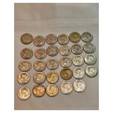 Kennedy Silver Clad Half Dollars Lot Of 29