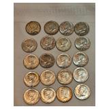 20 Silver Clad Kennedy Half Dollars