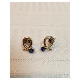 14k Gold With Sapphire Earrings