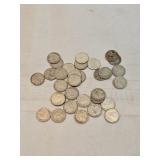 Unsearched Canadian Dimes Lot Of 34