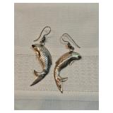 Sterling Silver Fish Earrings