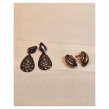 2 Pair Antique Sterling Earrings