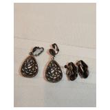 2 Pair Antique Sterling Earrings