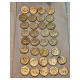 Kennedy Silver Clad Half Dollars Lot Of 34