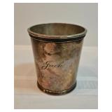 Heavy Sterling Silver Cup Engraved Jack