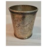 Heavy Sterling Silver Cup Engraved Janet