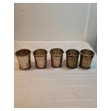 5 Heavy Sterling Silver Cups Non Monogrammed
