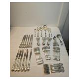 International Sterling Silver Set Wild Rose Service For 12 No Monogram