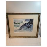Toward Gull Rock Signed Watercolor By Don Stone