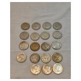 Lot Of 23 Kennedy Silver Clad Half Dollars 