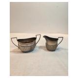 Sterling Silver Creamer And Sugar Caddy