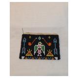 Handmade Native American Leather And Beaded Purse
