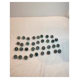 Green Glass Shooter Marbles Lot 