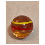 Lutz Amber Glass Banded Marble B