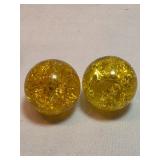 Crackle Sphere Marbles Yellow