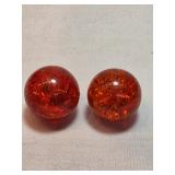 Crackle Sphere Marbles Orange