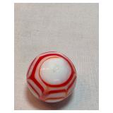 Vintage Single Pontiac White With Red And Orange Swirls