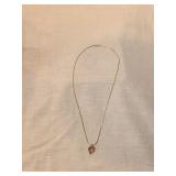 14k Gold Necklace And Pendant With Rubies And Diamonds 