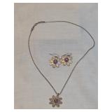 Sterling Necklace And Earrings Set