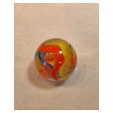 Red Blue And Yellow Swirl Large Shooter Marble 