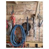 Air Hose, Drop Light, Ropes Come Along