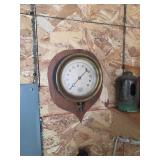 Antique brass steam pressure gauge