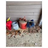 Gas cans, Watering can