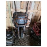 Wheel barrel, push lawnmower, crate