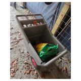 Small gardening wheel barrel, dirt