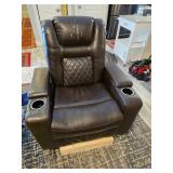 Leather chair with cup holders