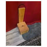 Handmade step stool with strap