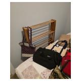Laundry rack, assorted totes