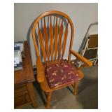 Wooden Chair with Chicken chair pad, Step stool