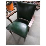 Dark green leather office chair