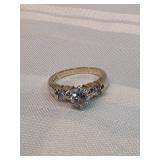 14k Gold Ring With 3 Diamonds 