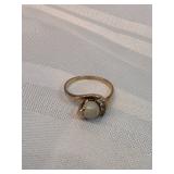 14k Gold With Pearl And Topaz Ring 