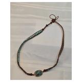 Leather And Turquoise Necklace