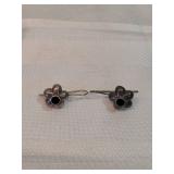 Sterling Silver And Onyx Earrings