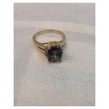 14k Gold Ring With Topaz And Diamonds