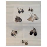 Sterling Silver Earrings Lot 7 Pairs