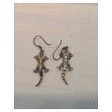 Sterling Silver Lizard Earrings