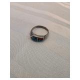Native American Made Sterling Silver And Turquoise Ring