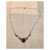 Sterling Silver And Onyx Necklace