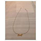 14k Gold Chain With 14k Gold Judy Pendant 