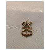 14k Gold Israel Brooch