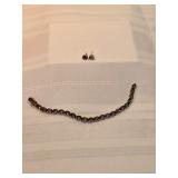 14k Gold With Topaz Bracelet And Earrings Lot