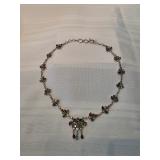 Sterling Silver And Stones Necklace 