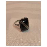 Sterling Silver And Onyx Ring