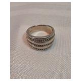 Sterling Silver With 18k Gold Beads Ring