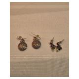 2 Pair Sterling Silver Earrings